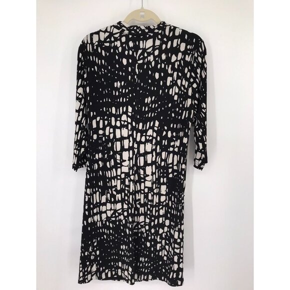 Coldwater Creek Womens 3/4 Sleeve Black White  Pattern Dress Size 1x plus - Picture 8 of 12